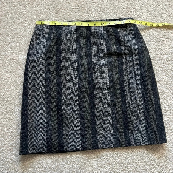 Boden British Tweed By Moon 100% Wool Striped side zip Skirt 6 R US Knee Length, - Picture 4 of 13